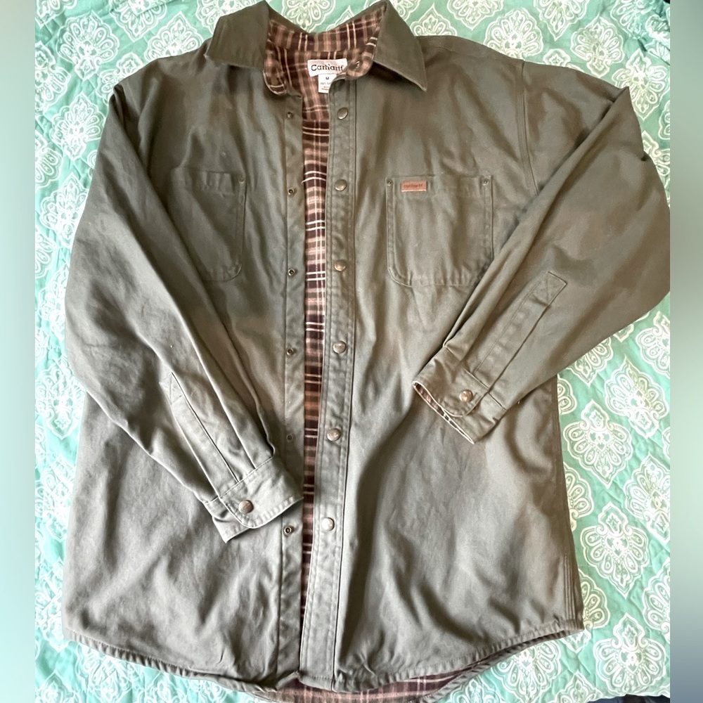 GREEN CARHARTT BUTTON DOWN SHIRT